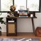 48 Inch Computer Desk With Hutch And Pe Rattan Cabinet Shelves